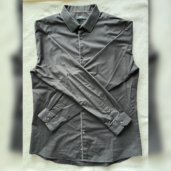 Men's Black Casual Button Down Shirt - Picture 1 of 4
